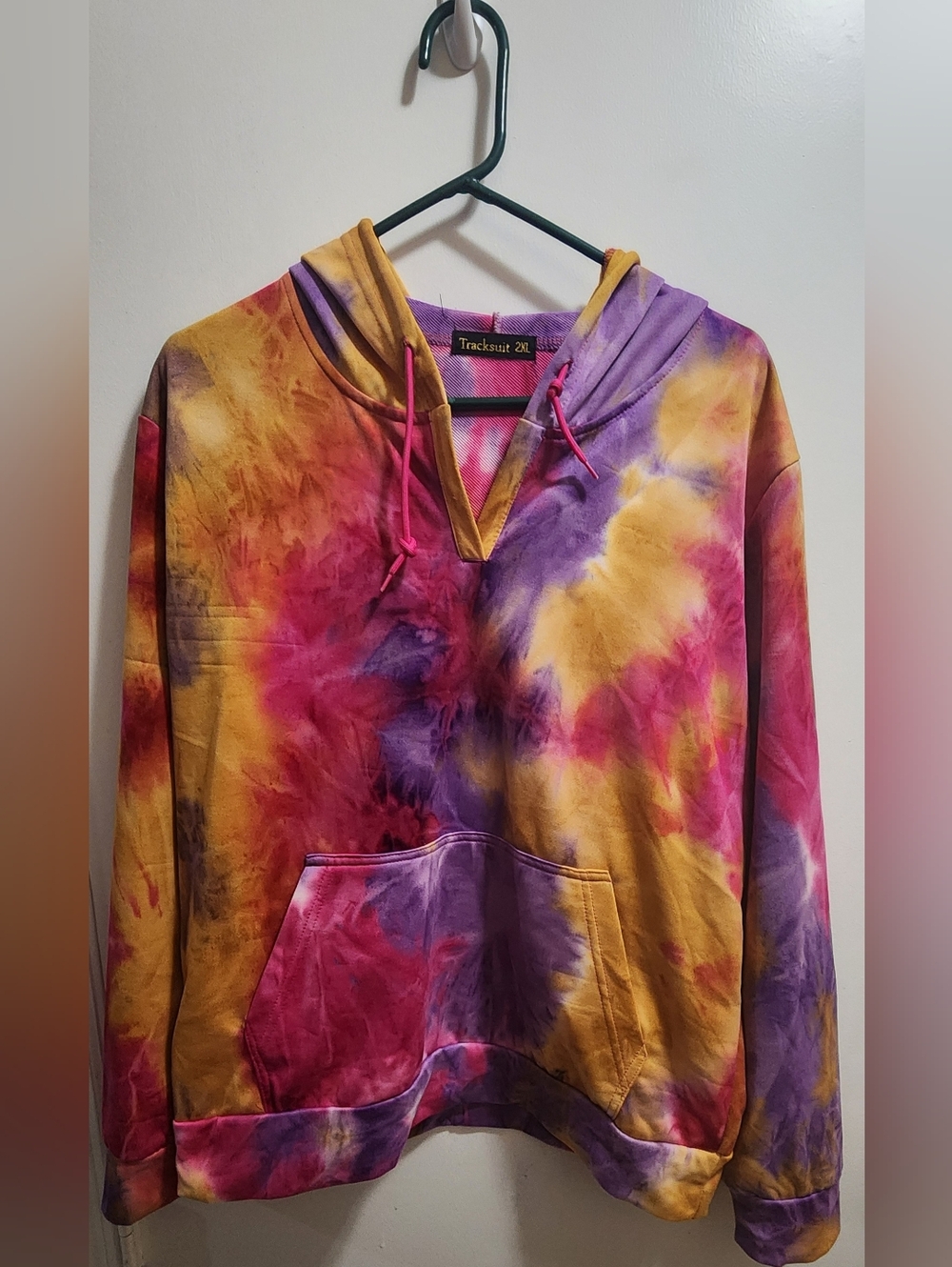 Tie Dye Hoodie Womens 2XL Pullover Sweatshirt